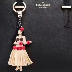 Kate Spade Hula Dancer Keychain with Floral Accents